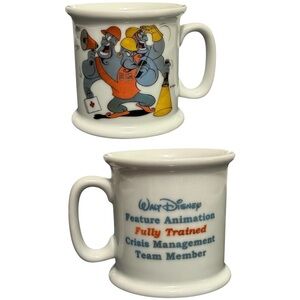 Vintage Walt Disney Animation Crisis Management Team Member Aladdin Genie Mug